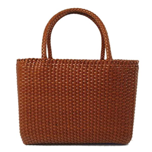 

women's casual tote bag handmade woven genuine leather handbag ladies handle shoulder bags spring summer handbag bolsa