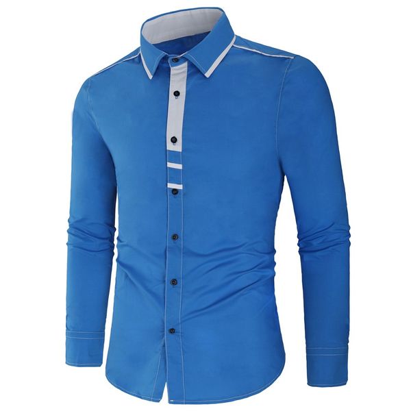 

fashion men spring patchwork funny long sleeve white cotton shirt mens shirts casual slim fit blusas masculina chemise homme 5, White;black