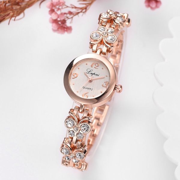 

women watches bracelet watch female rhinestone dress quartz ladies wristwatches fashion clock #w, Slivery;brown