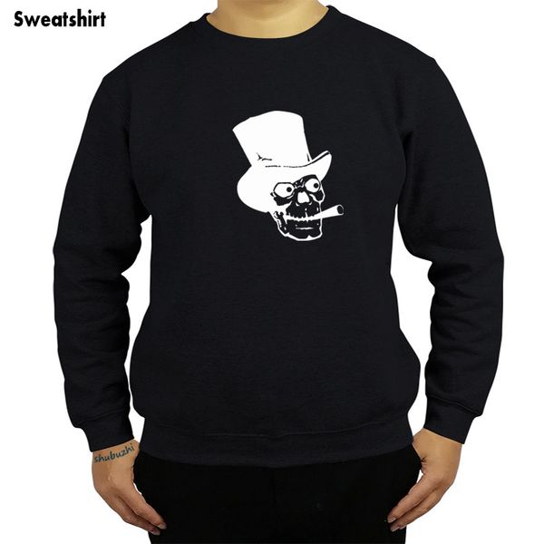

smoking skull hat art men sweatshirt goth metal death rock heavy band horror cool casual pride hody fashion brand sbz4513, Black
