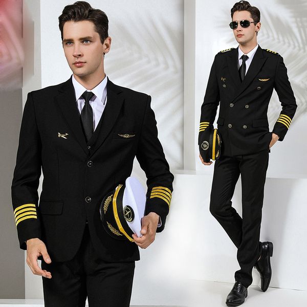International Airline Garment Security Supervisor Manager, professionell, einzigartiges weißes Hemd, AirLine Captain Uniform, Pilotenhemd, Mann