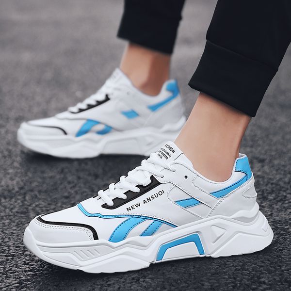 

mens running shoes black white orange blue platform leather mens womens designer trainers sneakers size 39-44 made in china, White;red