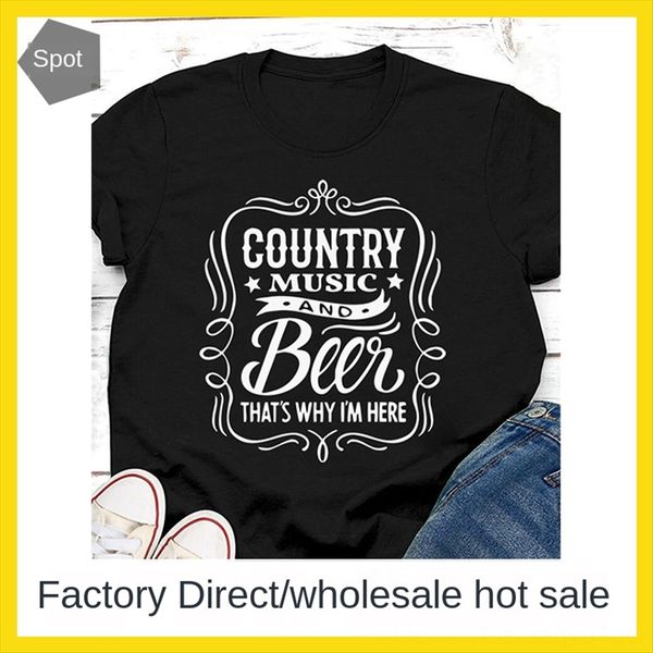 

women's country music and short-sleeved t-shirt women's country music and short-sleeved t-shirt, White