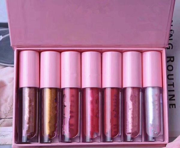 

Makeup 2018 chri tma edition 7pc et high glo 7color lip glo liquid lip tick pink et dhl hipping