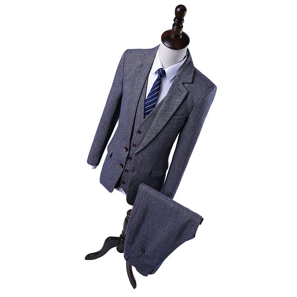 

new men suits custom made slim fit glen plaid wedding suits for men suit prince of wales check windowpane suit (jacket + pants + vest, White;black