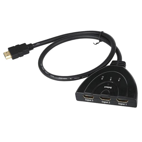 

3 port hdmi splitter cable 1080/4k switch switcher hub
