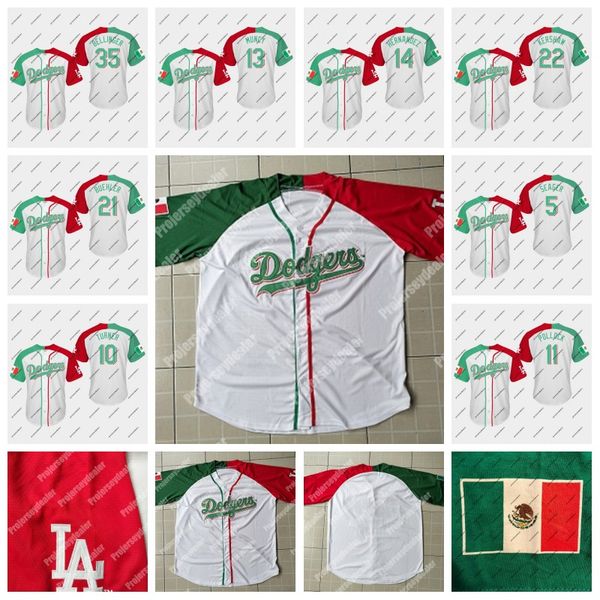 

Stitched Dodgers Mexican Heritage Night Jersey Mexico National Day Russell Martin Justin Turner Bellinger Kershaw Max Muncy Hernandez Jersey