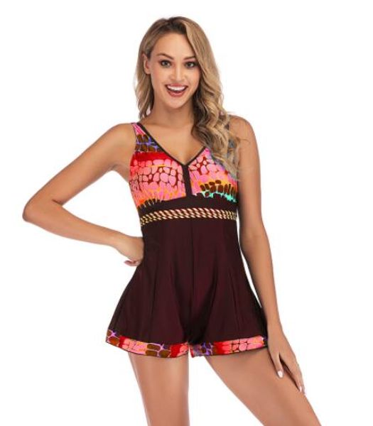 

girl lotus leaf edge connected triangle leopard skirt style split big fat plus angle slim leopard print swimsuit bikinis sets