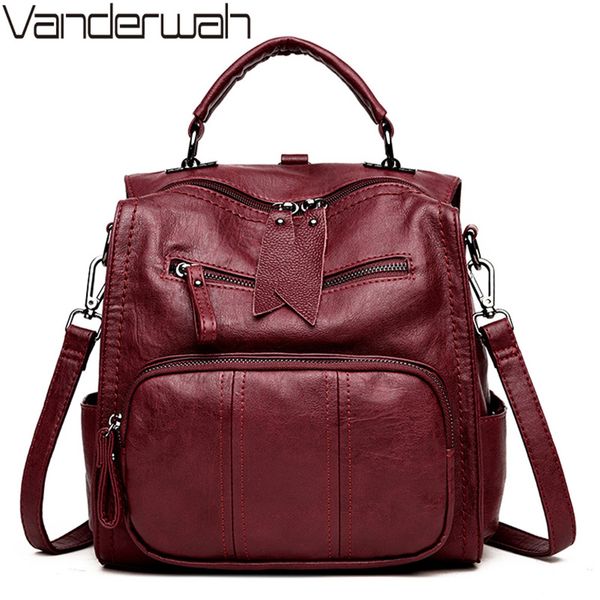 

multifunctio women backpacks leather female travel shoulder bag backpack women bag school backpack girl mochila