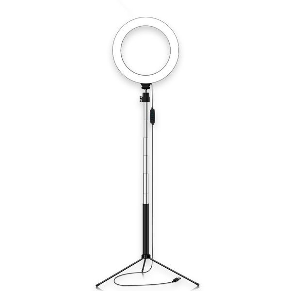 Selfie Ring Light con supporto da tavolo Illuminazione a LED dimmerabile da 20 cm / 8 pollici per trucco, fotografia, registrazione video, Vlog, lavoro di blog