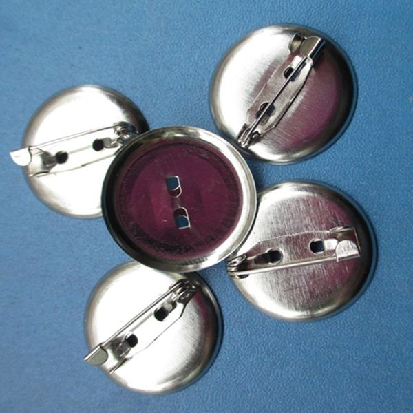 

50pcs 13/15/19/28/35m imitation rhodium plated iron disc shaped brooch base with safety pins diy jewelry findings accessories