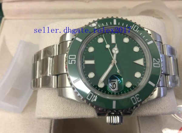 

Box men luxury v7 2813 movement green ceramic bezel apphire gla 40mm 116610 116610lv automatic men luminou watche
