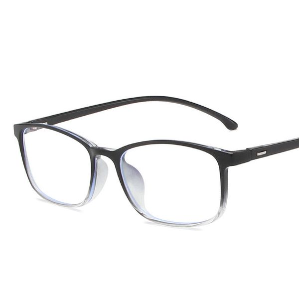 

2020 new simple literary glasses frame retro box tr90 classic flat mirror full frame rice nail student fashion glasses, Black