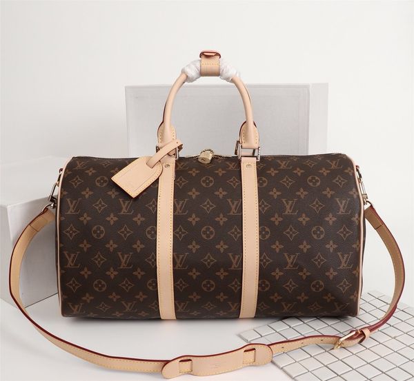 

classic keepall 45 50 55 men outdoor travel bag fashion ladies letter real leather crossbody bags for man