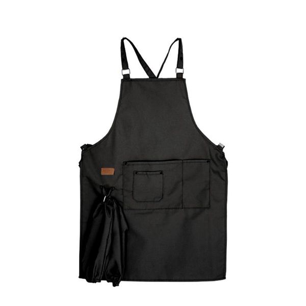 

women men with pockets kitchen household solid sleeveless coffee shop apron hand wash cooking baking polyester easy clean