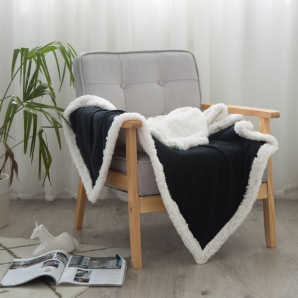 

new 150*175cm warm thick office home blanket towel fleece reversible blanket for bed and couch travel portable car throw