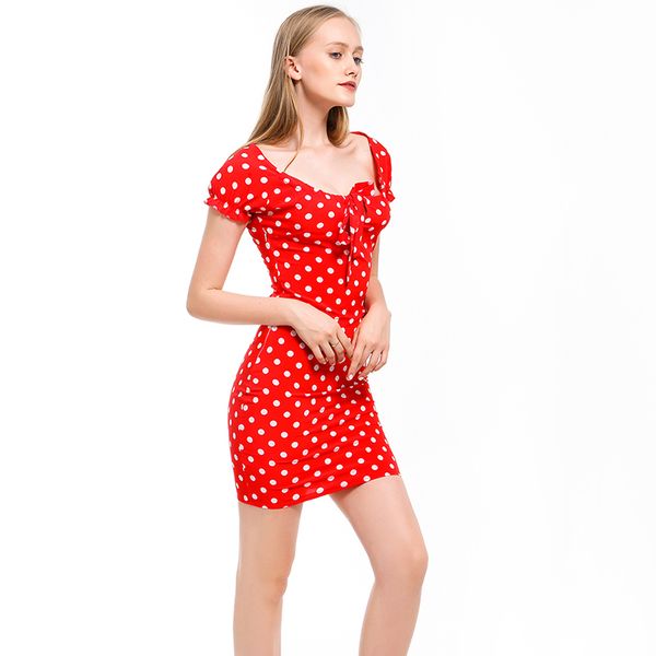 

woman dresses 2019 summer fashion casual dot slimming simple dress for lady feminino vestido, Black;gray