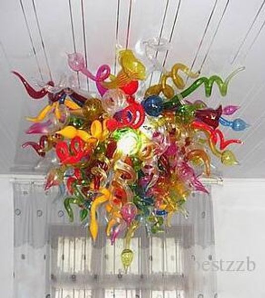 

colorful glass art chandelier lighting e14 led pendant lamps hand blown glass crystal chandelier for l