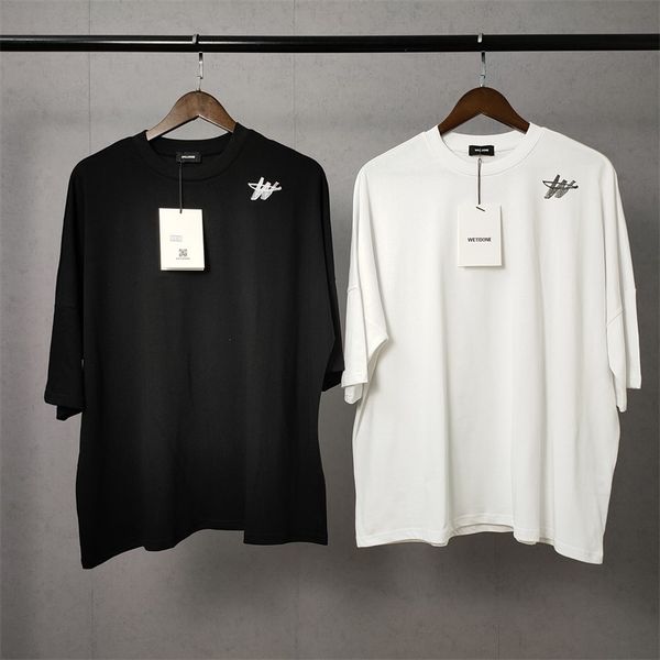 

20ss we11done лето новые w letters printed с короткими рукавами сплошной цвет простые сыпучие вскользь хлопка мужчин и женщин дизайнерские ф, White;black