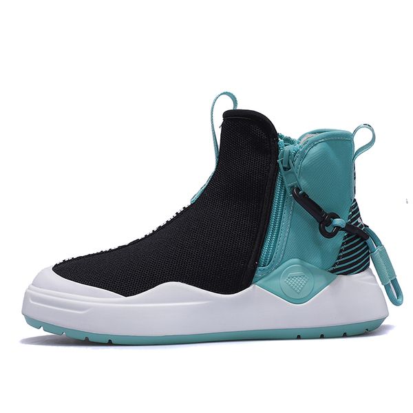 

net red women's shoes 2019 new type net socks sports shoes women's ins high-up small white autumn and winter, Black