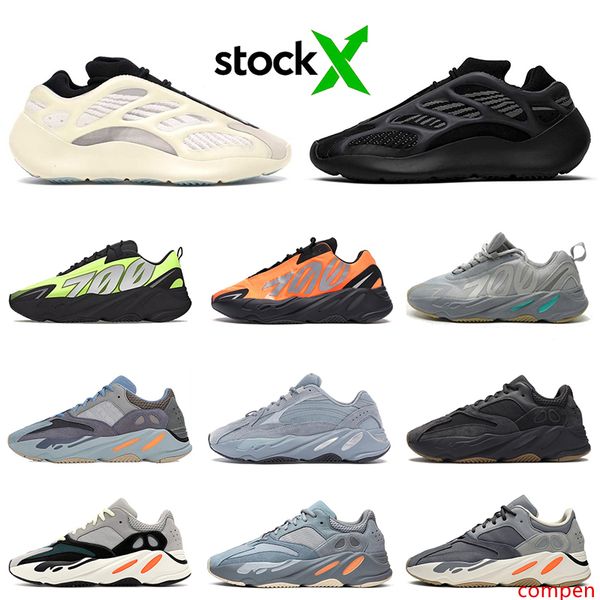 

stock x 700 mnvn v3 men women running shoes wave runner azael alvah carbon blue 3m reflective kanye mens trainer designer sports sneakers