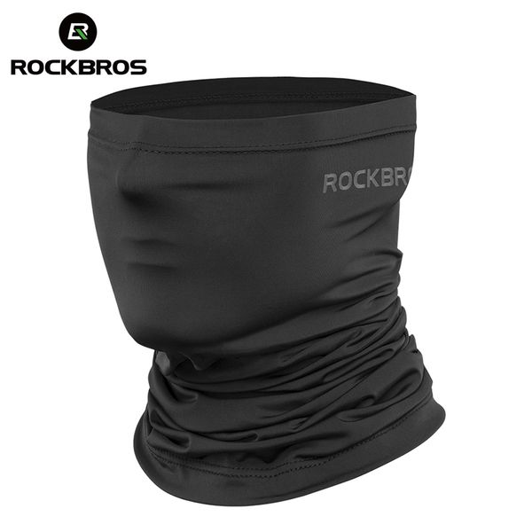 

rockbros sunscreen cycling face mask uv400 absorb sweat breathable bandana multi hiking motorcycle bike bicycle half face mask, Black