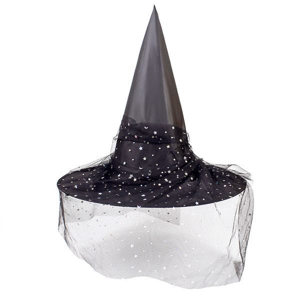 

fashion-witch hat, halloween decorative props, children's hat, witch headwear, polyester magic witch hat factory wholesale, Blue;gray