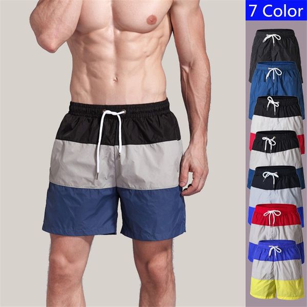 

men fight color beach running shorts fitness relaxed quick dry shorts, Black;blue