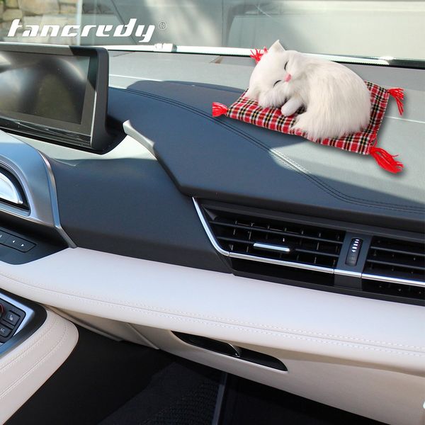 

tancredy car ornaments cute simulation sleeping cats decoration automobiles lovely plush kittens toys children gifts accessories