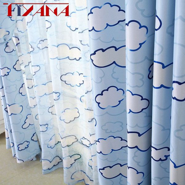 

cloud children cloth curtains for kids boy girl bedroom living room blue/pink blackout cortinas custom made drapes ag084&30