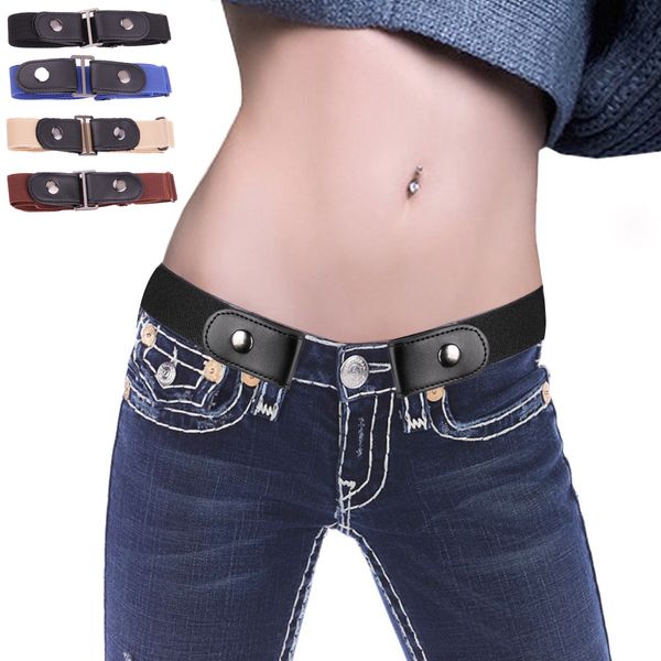 

quaslover buckle-waist belt for women/men stretch elastic waist belt for jean pants dresses ladies no buckle waistband, Black;brown