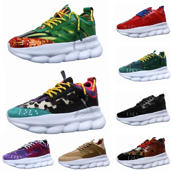 

2019 new chain reaction neaker de igner hoe luxury brand fa hion outdoor port ca ual hoe trainer link embo ed ole ize 36 45