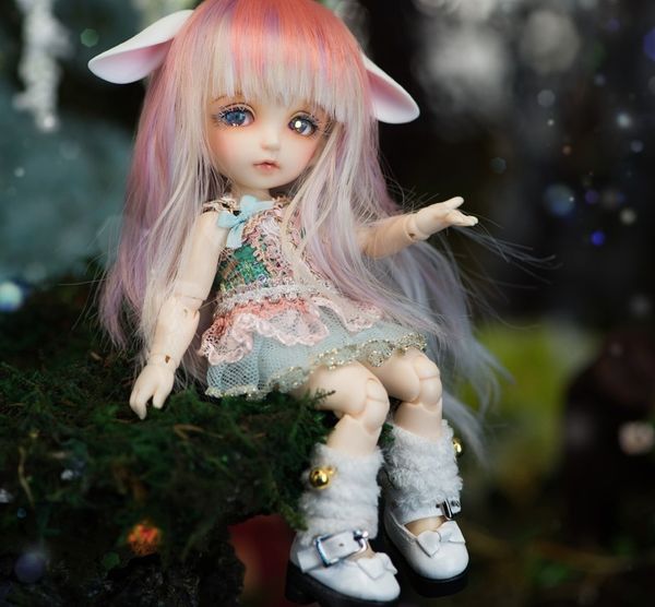 

bjd doll rin basic two face and ears 1/8 with eyes t200428