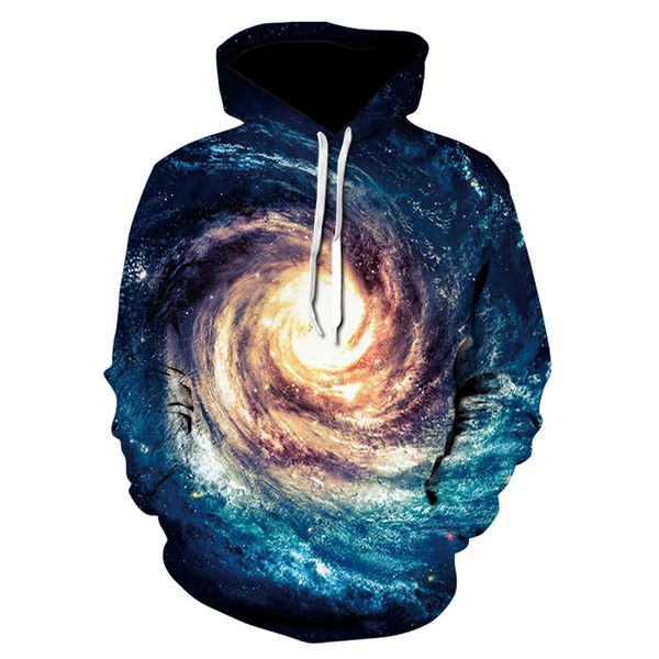 

space vortex galaxy personality print hoodies for both men and women's sweatshirts, 3d branded clothing hoodies and hoodie print, Black