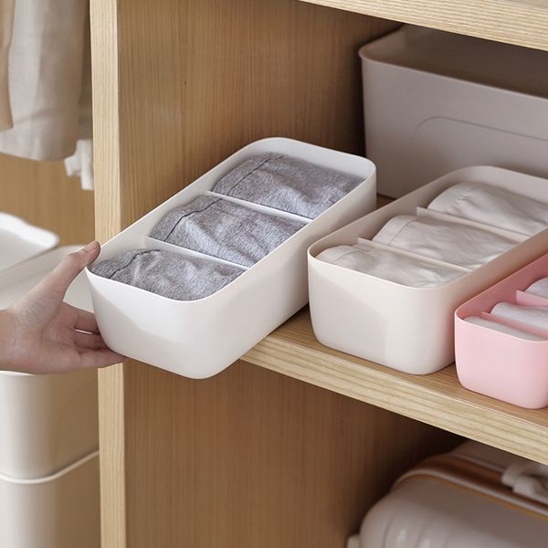 

3/5 grids underwear storage box ties socks divider container bedroom closet drawer organizer household plastic storage boxes