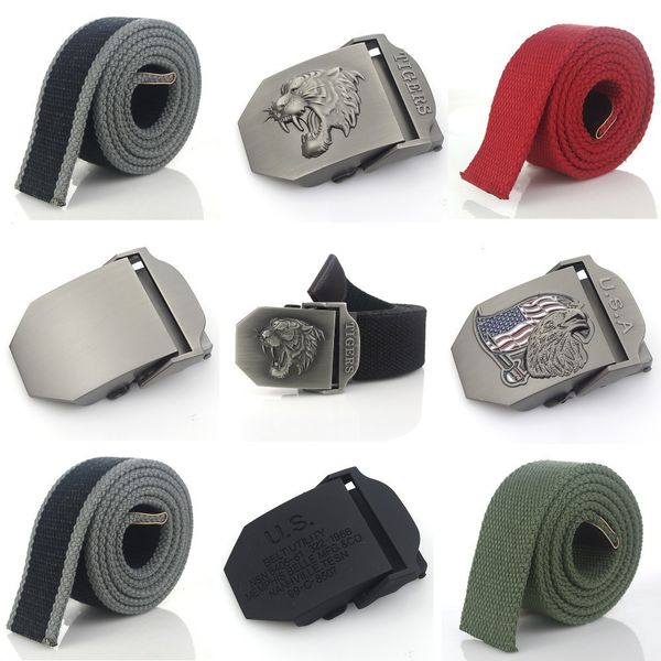 

diy men belt canvas belts long strap & alloy buckle skull animal letter casual style jeans accessories metal buckle white belt, Black;brown
