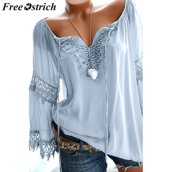 

ostrich women shirts lace frenulum off shoulder cotton linen long sleeves fresh fashion shirt popular blouse women shirts, White