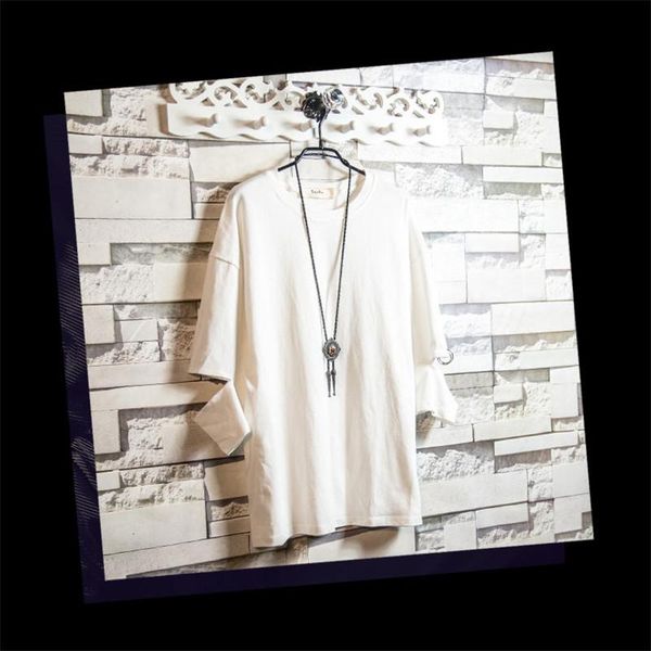 

2019 spring and summer loose cotton t-shirt, White;black