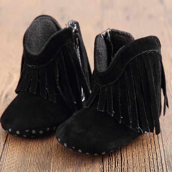 

c-65 newborn baby girl shoes first walkers shoes with tassel warm anti-slip prewalker for baby girls prewalkers boots