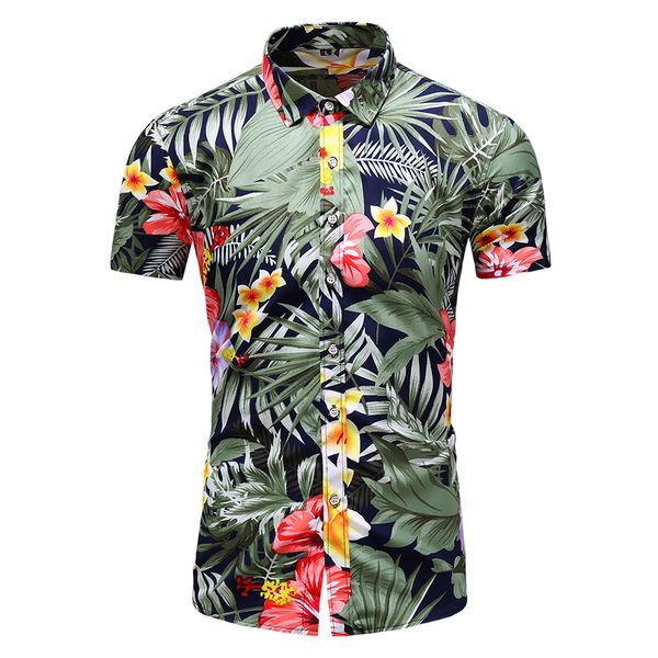 

6xl 7xl mens shirts casual slim fit hawaiian shirt men summer shirt new style print short sleeve men's dress, White;black