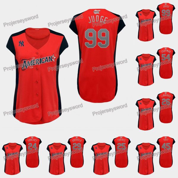 

Womens New York Aaron Judge American League Yankees Jersey Gary Sanchez Gleyber Torres DJ LeMahieu Gio Urshela Aroldis Chapman Luke Voit