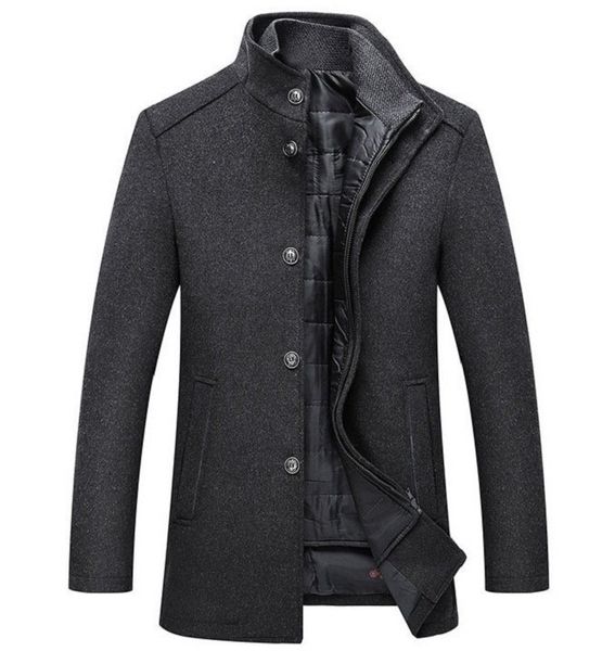 Горячие Продажи Теплые шерстяные пальто Мужчины густые пальто с верхним покрытием мужские однобортные пальто и куртки с регулируемым жилетом мужская пальто