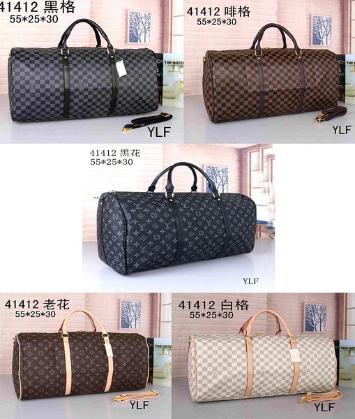 

2020 luxury brands 55cm keepall travel bag duffle bags luggage handbags large capacity sport bag louis vuitton 02, Black