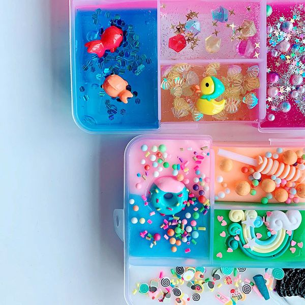 

1 set slime relief stress diy toys gift cute stretchy individuality charm elasticity antistress reliever christmas toys for kid