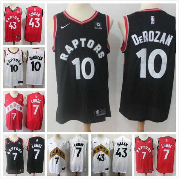 

2020 mens toronto raptors 43 pascal siakam jersey 7# kyle lowry 10# demar derozan nba stitched city basketball edition jerseys, Black