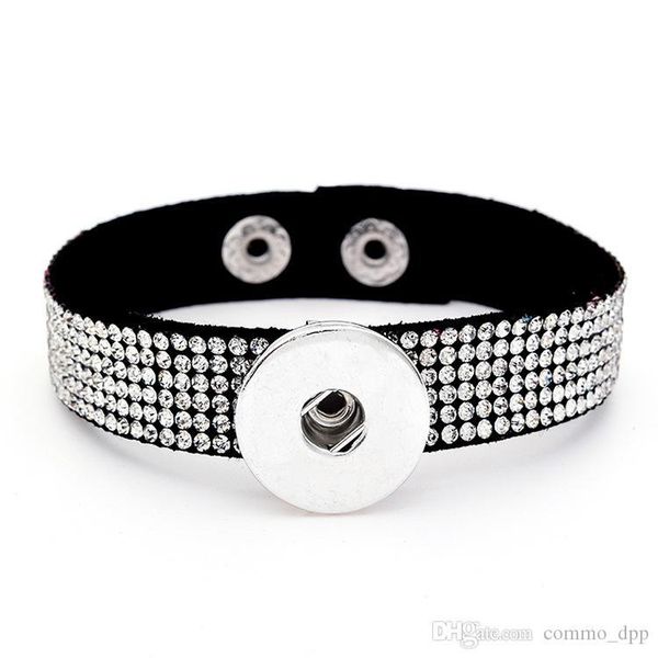 

нуса широких кожаных браслеты 18mm кусок ginger snap кнопка шарм браслет rhinestone браслет для женщин сменных diy ювелирных изделий, Golden;silver