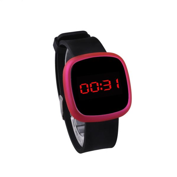 

new fashion trend candy color couple electronic watch led touch student table harmless silicone watch, Slivery;brown