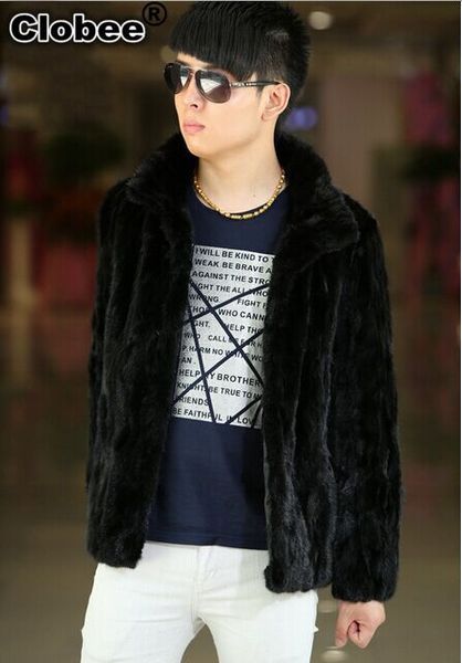 

2020 winter luxury faux fur men coat and jacket long sleeve stand collar casual slim plus size overcoat 3xl x820, Black;brown