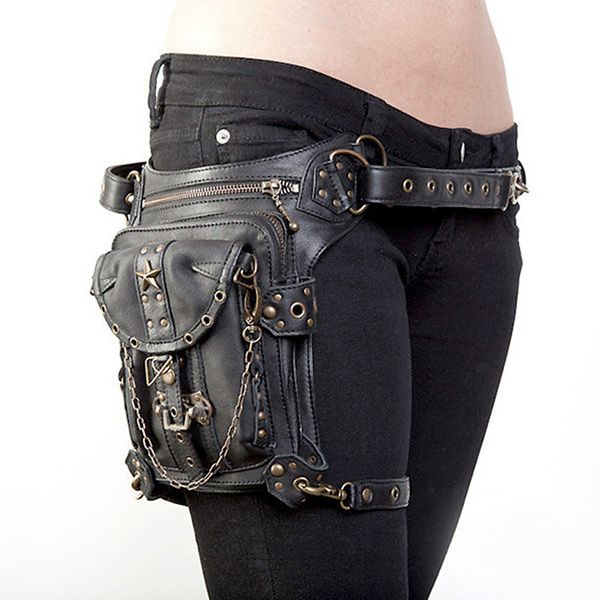 

gearduke steampunk waist bag fashion leg bags women men victorian style holster bag retro fanny packs gothic hip bags