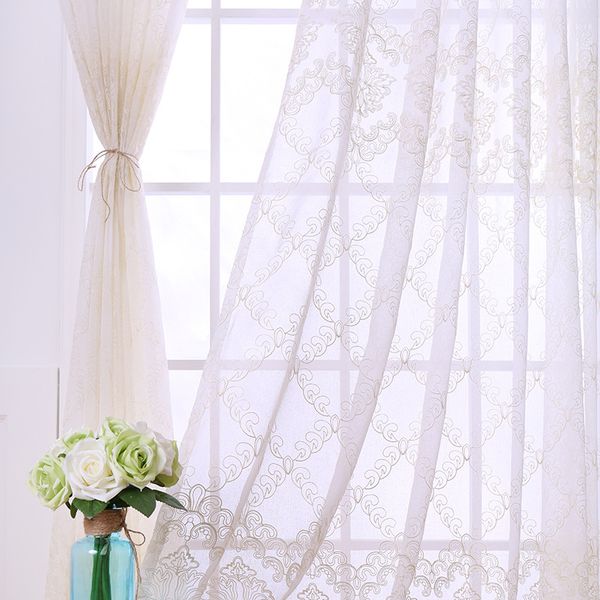 

european-style curtains for living room bedroom embroidered window screen artistic elegant window screen (shading rate 41%-85%